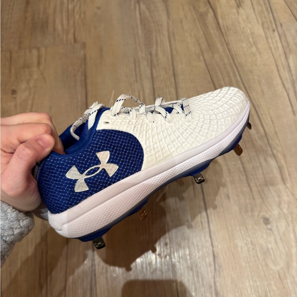 Under Armour White and Blue Cleats
